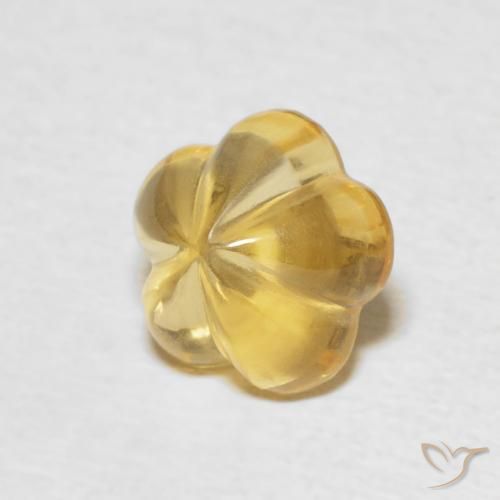 Citrino Giallo miele naturale da 2.31 ct, Taglio a fiore, Trasparente