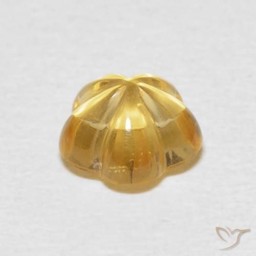 Citrino Giallo miele naturale da 2.31 ct, Taglio a fiore, Trasparente