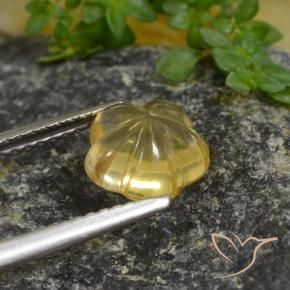 Citrino Giallo intenso naturale da 1.67 ct, Taglio a fiore, Trasparente