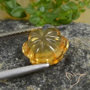 Citrino Giallo intenso naturale da 2.20 ct, Taglio a fiore, Trasparente