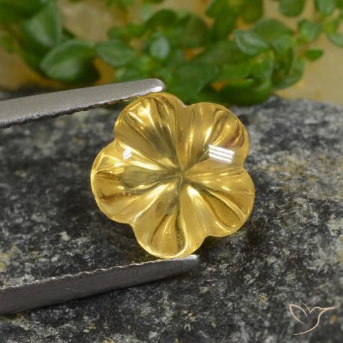 2.07ct Naturale Giallo miele Citrino, Taglio a fiore, Trasparente