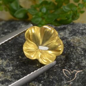 Citrino Giallo miele naturale da 2.07 ct, Taglio a fiore, Trasparente