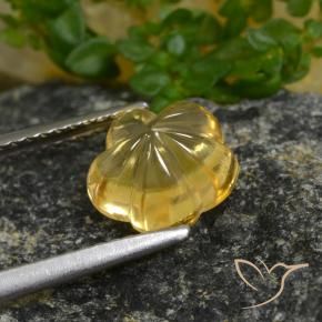 Citrino Giallo miele naturale da 2.07 ct, Taglio a fiore, Trasparente