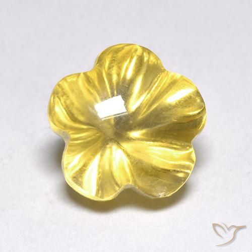 2.38ct Naturale Giallo medio Citrino, Taglio a fiore, Trasparente