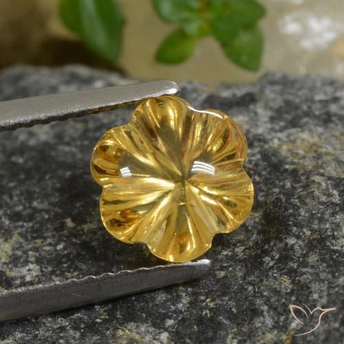 1.99ct Naturale Oro profondo Citrino, Taglio a fiore, Trasparente