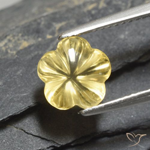 2.30ct Naturale Giallo Toscana Citrino, Taglio a fiore, Trasparente