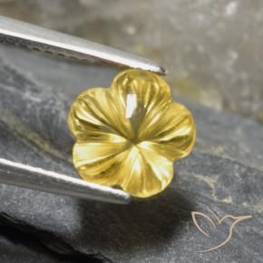 Citrino Giallo dorato chiaro naturale da 2.19 ct, Taglio a fiore, Trasparente