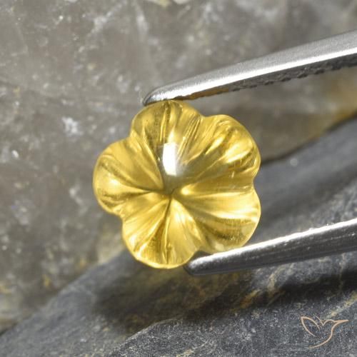 2.30ct Naturale Oro chiaro Citrino, Taglio a fiore, Trasparente