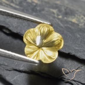 Citrino Giallo dorato chiaro naturale da 2.11 ct, Taglio a fiore, Trasparente