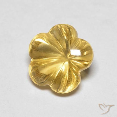 Citrino Giallo intenso naturale da 2.11 ct, Taglio a fiore, Trasparente