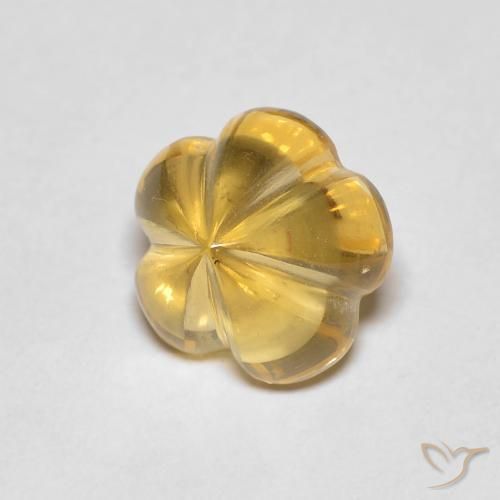 2.29ct Naturale Giallo miele Citrino, Taglio a fiore, Trasparente
