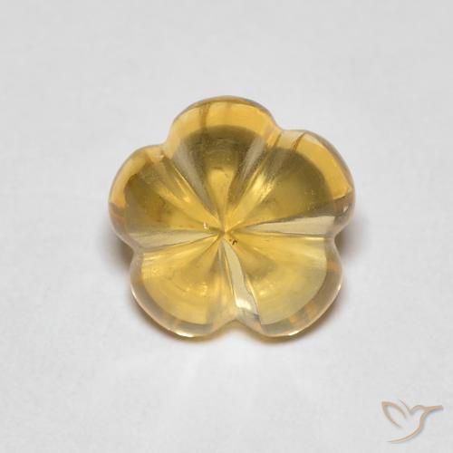 Citrino Giallo miele naturale da 2.29 ct, Taglio a fiore, Trasparente