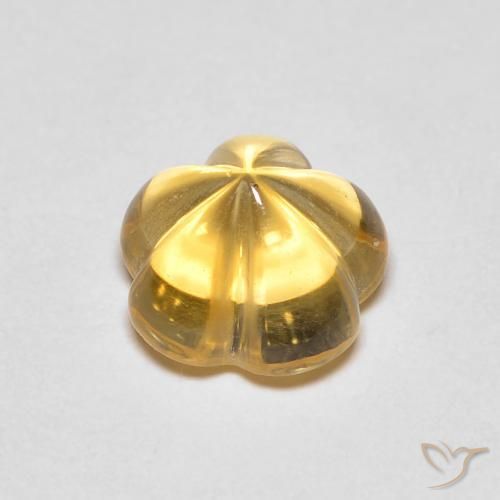 Citrino Giallo miele naturale da 2.29 ct, Taglio a fiore, Trasparente