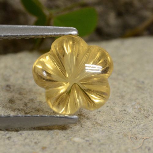 2.23ct Naturale Oro chiaro Citrino, Taglio a fiore, Trasparente