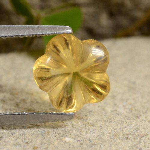 1.76ct Naturale Giallo miele Citrino, Taglio a fiore, Trasparente