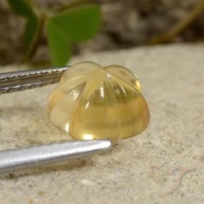 Citrino Giallo miele naturale da 1.76 ct, Taglio a fiore, Trasparente