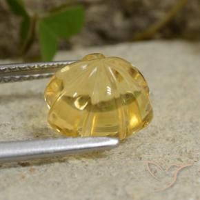 Citrino Giallo intenso naturale da 3.48 ct, Taglio a fiore, Trasparente