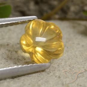 Citrino Giallo miele naturale da 1.61 ct, Taglio a fiore, Trasparente