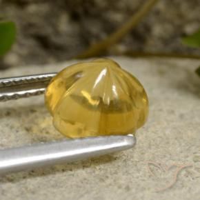 Citrino Giallo miele naturale da 1.61 ct, Taglio a fiore, Trasparente