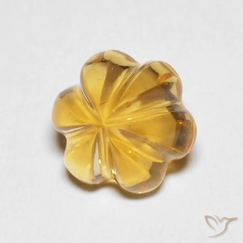 Citrino Giallo miele naturale da 2.19 ct, Taglio a fiore, Trasparente