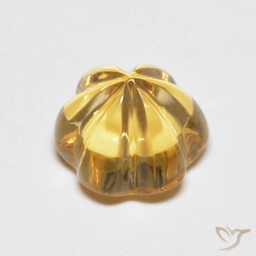 Citrino Giallo miele naturale da 2.19 ct, Taglio a fiore, Trasparente
