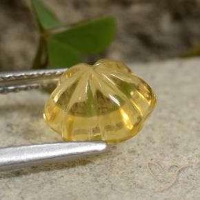 Citrino Giallo intenso naturale da 1.76 ct, Taglio a fiore, Trasparente
