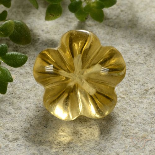 2.24ct Naturale Giallo miele Citrino, Taglio a fiore, Trasparente