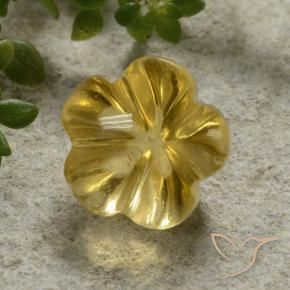 Citrino Giallo miele naturale da 2.24 ct, Taglio a fiore, Trasparente