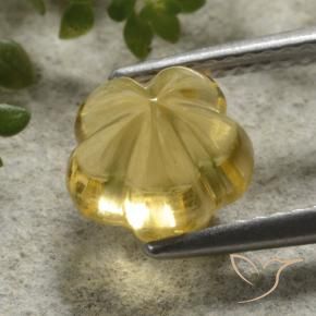 Citrino Giallo miele naturale da 2.24 ct, Taglio a fiore, Trasparente