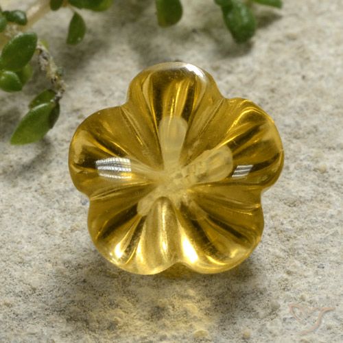 2.34ct Naturale Arancione-Oro Citrino, Taglio a fiore, Trasparente