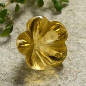 Citrino Arancione-Oro naturale da 2.34 ct, Taglio a fiore, Trasparente