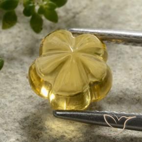 Citrino Giallo intenso naturale da 2.18 ct, Taglio a fiore, Trasparente