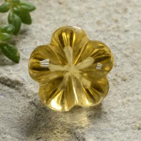 Citrino naturale giallo da 2,11 ct, taglio fiore, trasparente