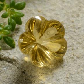 Citrino naturale giallo da 2,11 ct, taglio fiore, trasparente