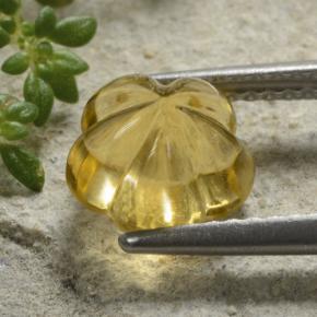 Citrino naturale giallo da 2,11 ct, taglio fiore, trasparente