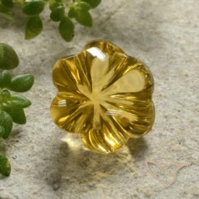 Citrino Giallo miele naturale da 2.39 ct, Taglio a fiore, Trasparente