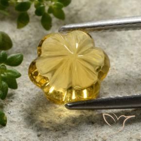 Citrino Giallo miele naturale da 2.39 ct, Taglio a fiore, Trasparente