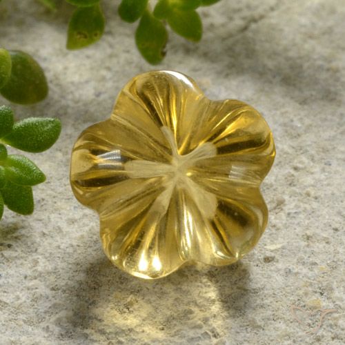 2.15ct Naturale Giallo miele Citrino, Taglio a fiore, Trasparente