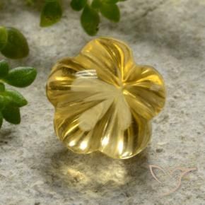 Citrino Giallo miele naturale da 2.15 ct, Taglio a fiore, Trasparente
