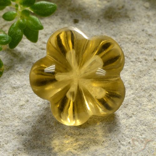 2.52ct Naturale Giallo miele Citrino, Taglio a fiore, Trasparente