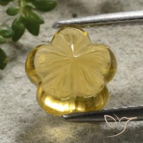 Citrino Giallo miele naturale da 2.52 ct, Taglio a fiore, Trasparente