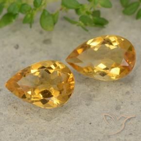 Gemme di Citrino Arancio Dorato Profondo naturale da 2.14 ct, Forma a pera, VVS-VS