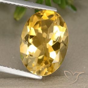 Citrino Dorato medio-chiaro naturale da 4.78 ct, Ovale, VVS-VS