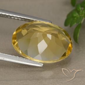Citrino Dorato medio-chiaro naturale da 4.78 ct, Ovale, VVS-VS