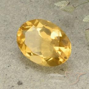 Citrino Dorato medio-scuro naturale da 4.70 ct, Ovale, VVS-VS