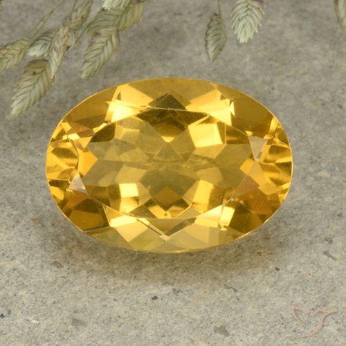5.35ct Naturale Arancio Dorato Profondo Citrino, Ovale, VVS-VS