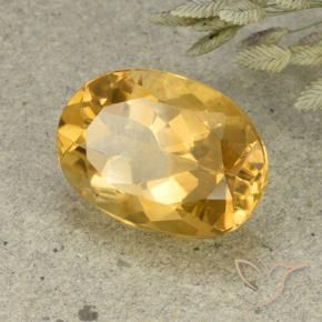 Citrino Dorato medio-chiaro naturale da 5.73 ct, Ovale, VVS-VS