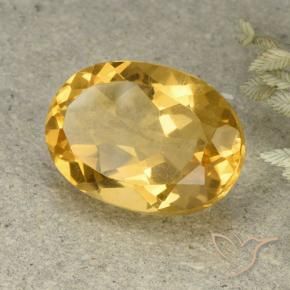 Citrino Dorato medio-chiaro naturale da 5.60 ct, Ovale, VVS-VS
