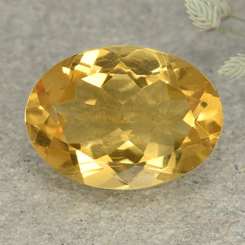 4.99ct Naturale Dorato medio-chiaro Citrino, Ovale, VVS-VS