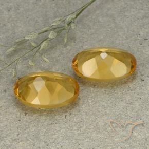 Gemme di Citrino Dorato medio-scuro naturale da 9.32 ct, Ovale, VVS-VS